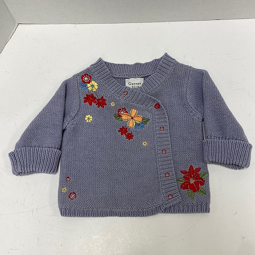 Garnet Hill Embroidered Wrap Cardigan
